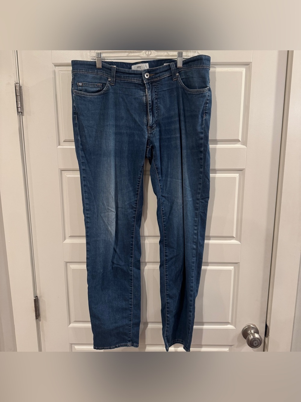 Brax Cadiz Men's Stretch Blue Jeans Straight Leg Regular Fit Size 38x31